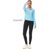 imageMAGCOMSEN Womens UPF 50 Lightweight Athletic Jackets Cropped Zip Up Long Sleeve Running Shirts with Thumb HolesLight Blue
