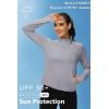 imageMAGCOMSEN Womens UPF 50 Lightweight Athletic Jackets Cropped Zip Up Long Sleeve Running Shirts with Thumb HolesLight Grey