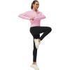 imageMAGCOMSEN Womens UPF 50 Lightweight Athletic Jackets Cropped Zip Up Long Sleeve Running Shirts with Thumb HolesLight Pink