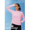 imageMAGCOMSEN Womens UPF 50 Lightweight Athletic Jackets Cropped Zip Up Long Sleeve Running Shirts with Thumb HolesLight Pink