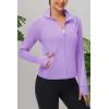 imageMAGCOMSEN Womens UPF 50 Lightweight Athletic Jackets Cropped Zip Up Long Sleeve Running Shirts with Thumb HolesLight Purple