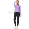 imageMAGCOMSEN Womens UPF 50 Lightweight Athletic Jackets Cropped Zip Up Long Sleeve Running Shirts with Thumb HolesLight Purple