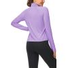 imageMAGCOMSEN Womens UPF 50 Lightweight Athletic Jackets Cropped Zip Up Long Sleeve Running Shirts with Thumb HolesLight Purple