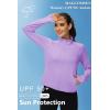imageMAGCOMSEN Womens UPF 50 Lightweight Athletic Jackets Cropped Zip Up Long Sleeve Running Shirts with Thumb HolesLight Purple