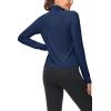 imageMAGCOMSEN Womens UPF 50 Lightweight Athletic Jackets Cropped Zip Up Long Sleeve Running Shirts with Thumb HolesNavy