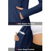 imageMAGCOMSEN Womens UPF 50 Lightweight Athletic Jackets Cropped Zip Up Long Sleeve Running Shirts with Thumb HolesNavy