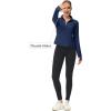 imageMAGCOMSEN Womens UPF 50 Lightweight Athletic Jackets Cropped Zip Up Long Sleeve Running Shirts with Thumb HolesNavy