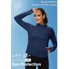 imageMAGCOMSEN Womens UPF 50 Lightweight Athletic Jackets Cropped Zip Up Long Sleeve Running Shirts with Thumb HolesNavy