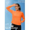 imageMAGCOMSEN Womens UPF 50 Lightweight Athletic Jackets Cropped Zip Up Long Sleeve Running Shirts with Thumb HolesOrange