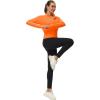 imageMAGCOMSEN Womens UPF 50 Lightweight Athletic Jackets Cropped Zip Up Long Sleeve Running Shirts with Thumb HolesOrange