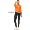 imageMAGCOMSEN Womens UPF 50 Lightweight Athletic Jackets Cropped Zip Up Long Sleeve Running Shirts with Thumb HolesOrange