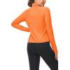 imageMAGCOMSEN Womens UPF 50 Lightweight Athletic Jackets Cropped Zip Up Long Sleeve Running Shirts with Thumb HolesOrange