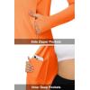 imageMAGCOMSEN Womens UPF 50 Lightweight Athletic Jackets Cropped Zip Up Long Sleeve Running Shirts with Thumb HolesOrange