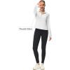 imageMAGCOMSEN Womens UPF 50 Lightweight Athletic Jackets Cropped Zip Up Long Sleeve Running Shirts with Thumb HolesWhite