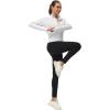 imageMAGCOMSEN Womens UPF 50 Lightweight Athletic Jackets Cropped Zip Up Long Sleeve Running Shirts with Thumb HolesWhite