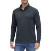 imageMAGCOMSEN Mens 14 Zip Pullover UPF 50 Long Sleeve Sun Protection Sports Shirts Lightweight Athletic Workout ShirtBlack