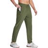 imageMAGCOMSEN Mens Lightweight Hiking Pants Quick Dry Running Pants with Zipper Pockets Open Bottom Sweatpants WorkoutArmy Green
