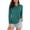 imageMAGCOMSEN Womens 14 Zip Shirts UPF 50 Sun Protection Pullover Long Sleeve Quick Dry Workout Hiking Athletic ShirtsJade Green