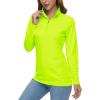 imageMAGCOMSEN Womens Shirts Long Sleeve 14 Zip UPF50 UV Sun Protection Quick Dry Workout Hiking Athletic Shirts Rash GuardFluorescent Green