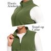imageMAGCOMSEN Womens Fleece Vest Outerwear Sleeveless Lightweight Zip Jackets Warm Soft Vests with Zipper PocketsArmy Green