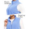 imageMAGCOMSEN Womens Fleece Vest Outerwear Sleeveless Lightweight Zip Jackets Warm Soft Vests with Zipper PocketsLight Blue