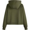imageMAGCOMSEN Womens Half Zip Cropped Sweatshirts Fleece Lined Hoodie Quarter Zip Pullover Activewear Sweater with PocketsArmy Green