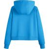imageMAGCOMSEN Womens Half Zip Cropped Sweatshirts Fleece Lined Hoodie Quarter Zip Pullover Activewear Sweater with PocketsBright Blue