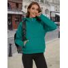 imageMAGCOMSEN Womens Half Zip Cropped Sweatshirts Fleece Lined Hoodie Quarter Zip Pullover Activewear Sweater with PocketsEmerald Green