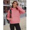 imageMAGCOMSEN Womens Half Zip Cropped Sweatshirts Fleece Lined Hoodie Quarter Zip Pullover Activewear Sweater with PocketsGrey Pink