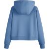 imageMAGCOMSEN Womens Half Zip Cropped Sweatshirts Fleece Lined Hoodie Quarter Zip Pullover Activewear Sweater with PocketsHaze Blue