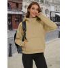 imageMAGCOMSEN Womens Half Zip Cropped Sweatshirts Fleece Lined Hoodie Quarter Zip Pullover Activewear Sweater with PocketsKhaki