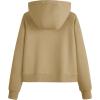 imageMAGCOMSEN Womens Half Zip Cropped Sweatshirts Fleece Lined Hoodie Quarter Zip Pullover Activewear Sweater with PocketsKhaki