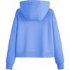 imageMAGCOMSEN Womens Half Zip Cropped Sweatshirts Fleece Lined Hoodie Quarter Zip Pullover Activewear Sweater with PocketsLight Blue