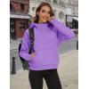imageMAGCOMSEN Womens Half Zip Cropped Sweatshirts Fleece Lined Hoodie Quarter Zip Pullover Activewear Sweater with PocketsLight Purple