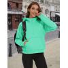 imageMAGCOMSEN Womens Half Zip Cropped Sweatshirts Fleece Lined Hoodie Quarter Zip Pullover Activewear Sweater with PocketsMint Green
