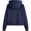 imageMAGCOMSEN Womens Half Zip Cropped Sweatshirts Fleece Lined Hoodie Quarter Zip Pullover Activewear Sweater with PocketsNavy