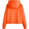 imageMAGCOMSEN Womens Half Zip Cropped Sweatshirts Fleece Lined Hoodie Quarter Zip Pullover Activewear Sweater with PocketsOrange