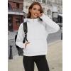 imageMAGCOMSEN Womens Half Zip Cropped Sweatshirts Fleece Lined Hoodie Quarter Zip Pullover Activewear Sweater with PocketsWhite