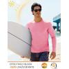 imageMAGCOMSEN Mens Long Sleeve Shirt Quick Dry UPF 50 Sun Protection Lightweight TShirt Athletic Workout Fishing TeePink