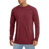 imageMAGCOMSEN Mens Long Sleeve Shirt Quick Dry UPF 50 Sun Protection Lightweight TShirt Athletic Workout Fishing TeeWine Red