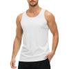 imageMAGCOMSEN Mens UPF 50 Tank Top Quick Dry Summer Workout Muscle Sleeveless Shirts for Swim Beach BodybuildingWhite