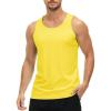 imageMAGCOMSEN Mens UPF 50 Tank Top Quick Dry Summer Workout Muscle Sleeveless Shirts for Swim Beach BodybuildingYellow