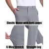 imageMAGCOMSEN Mens Golf Pants Stretch Dress Pants Quick Dry Water Resistant Lightweight Flat Front Work Pants Moisture WickingLight Grey
