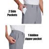 imageMAGCOMSEN Mens Golf Pants Stretch Dress Pants Quick Dry Water Resistant Lightweight Flat Front Work Pants Moisture WickingLight Grey