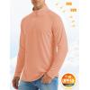 imageMAGCOMSEN Mens Long Sleeve Sun Shirts UPF 50 Tees 14 Zip Up Fishing Running Rash Guard TShirts Outdoor ShirtApricot