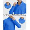 imageMAGCOMSEN Mens Long Sleeve Sun Shirts UPF 50 Tees 14 Zip Up Fishing Running Rash Guard TShirts Outdoor ShirtAzure
