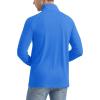 imageMAGCOMSEN Mens Long Sleeve Sun Shirts UPF 50 Tees 14 Zip Up Fishing Running Rash Guard TShirts Outdoor ShirtAzure