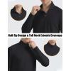 imageMAGCOMSEN Mens Long Sleeve Sun Shirts UPF 50 Tees 14 Zip Up Fishing Running Rash Guard TShirts Outdoor ShirtBlack