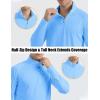 imageMAGCOMSEN Mens Long Sleeve Sun Shirts UPF 50 Tees 14 Zip Up Fishing Running Rash Guard TShirts Outdoor ShirtBlue