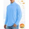 imageMAGCOMSEN Mens Long Sleeve Sun Shirts UPF 50 Tees 14 Zip Up Fishing Running Rash Guard TShirts Outdoor ShirtBlue